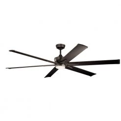 Szeplo II 80 in. Integrated LED Indoor Olde Bronze Downrod Mount Ceiling Fan with Light Kit and Wall Control by KICHLER