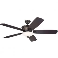 Crescent 56 in. Integrated LED Indoor Olde Bronze Downrod Mount Ceiling Fan with Wall Control by KICHLER
