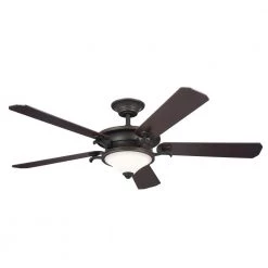 Rise 60 in. Integrated LED Indoor Olde Bronze Downrod Mount Ceiling Fan with Wall Control by KICHLER
