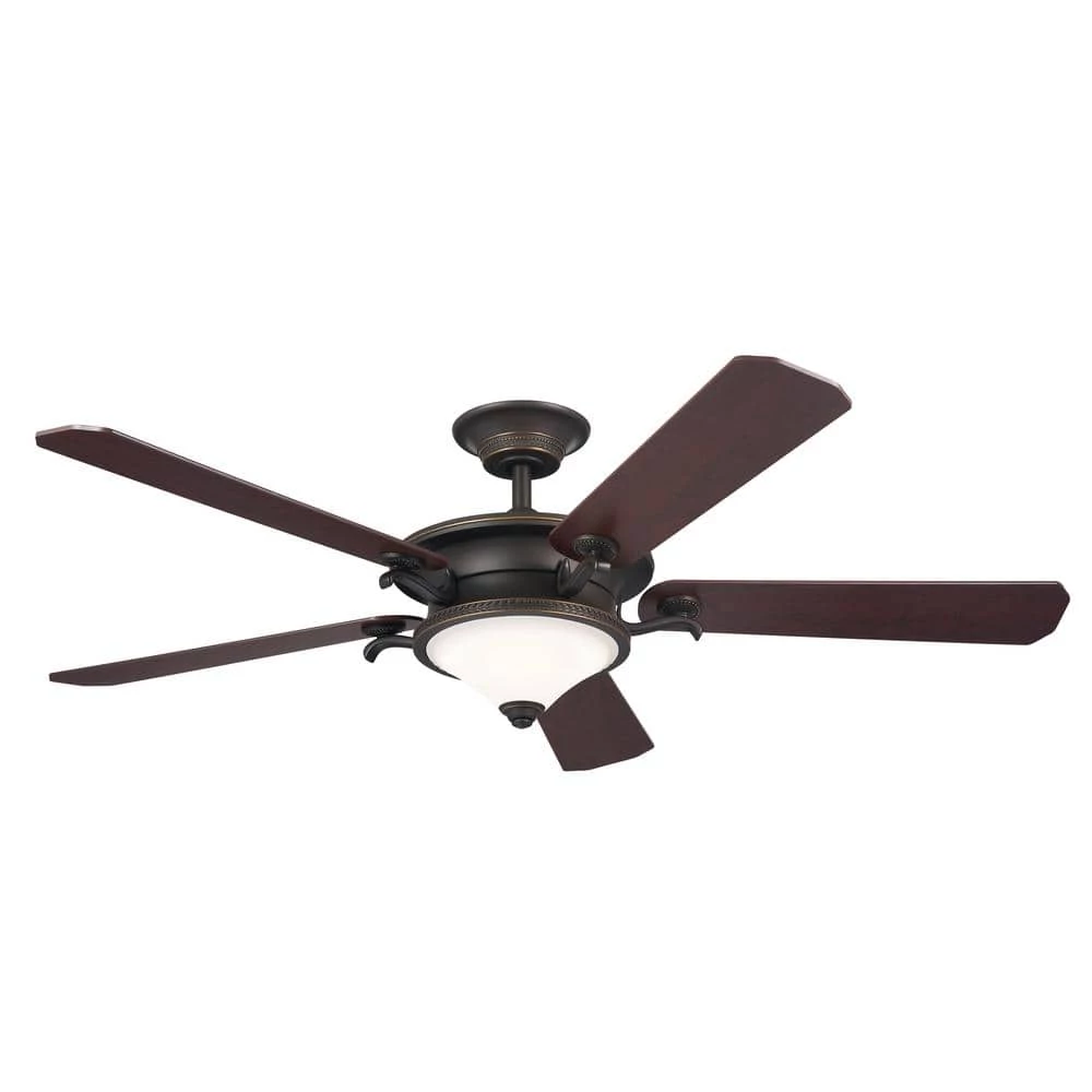Rise 60 in. Integrated LED Indoor Olde Bronze Downrod Mount Ceiling Fan with Wall Control by KICHLER 4 Rise 60 in. Integrated LED Indoor Olde Bronze Downrod Mount Ceiling Fan with Wall Control by KICHLER - Image 2