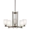 Eileen 5-Light Olde Bronze Contemporary Dining Room Chandelier with Satin Etched Cased Opal Glass Shade by KICHLER -Kichler Sales olde bronze kichler chandeliers 1896ozs 64 1000