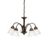Wynberg 5-Light Olde Bronze Transitional Dining Room Chandelier with White Etched Glass Shade by KICHLER -Kichler Sales olde bronze kichler chandeliers 2093oz 64 1000