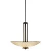Hendrik 3-Light Olde Bronze Contemporary Kitchen Inverted Pendant Hanging Light with Light Umber Etched Glass by KICHLER -Kichler Sales olde bronze kichler chandeliers 3275oz 64 1000