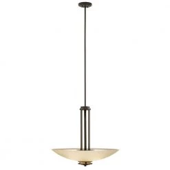 Hendrik 3-Light Olde Bronze Contemporary Kitchen Inverted Pendant Hanging Light with Light Umber Etched Glass by KICHLER 9 Hendrik 3-Light Olde Bronze Contemporary Kitchen Inverted Pendant Hanging Light with Light Umber Etched Glass by KICHLER -Kichler Sales olde bronze kichler chandeliers 3275oz c3 1000