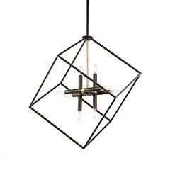 Cartone 8-Light Olde Bronze Contemporary Dining Room Square Hanging Light Pendant by KICHLER -Kichler Sales olde bronze kichler chandeliers 42526oz 40 1000