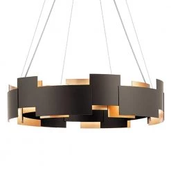 Moderne 60-Watt Integrated LED Olde Bronze Contemporary Dining Room Chandelier by KICHLER -Kichler Sales olde bronze kichler chandeliers 42992ozled 66 1000