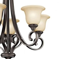 Monroe 5-Light Olde Bronze Traditional Dining Room Chandelier with Light Umber Etched Glass Shade by KICHLER -Kichler Sales olde bronze kichler chandeliers 43156oz c3 1000