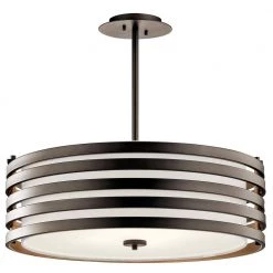 Roswell 4-Light Olde Bronze Contemporary Kitchen Pendant Hanging Light with Satin Etched Diffuser by KICHLER