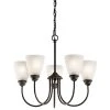 Jolie 5-Light Olde Bronze Transitional Dining Room Chandelier with White Etched Glass Shade by KICHLER -Kichler Sales olde bronze kichler chandeliers 43638oz 64 1000