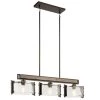 Aberdeen 3-Light Olde Bronze Farmhouse Dining Room Linear Chandelier with Clear Frosted Glass Shade by KICHLER -Kichler Sales olde bronze kichler chandeliers 43896oz 64 1000