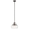 Davenport 1-Light Olde Bronze Transitional Kitchen Convertible Pendant Hanging Light/Semi Flush with Clear Glass by KICHLER -Kichler Sales olde bronze kichler chandeliers 43903oz 64 1000