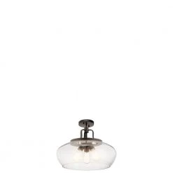 Davenport 3-Light Olde Bronze Transitional Kitchen Convertible Pendant Hanging Light/Semi Flush with Clear Glass by KICHLER -Kichler Sales olde bronze kichler chandeliers 43904oz 1f 1000