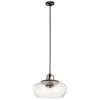 Davenport 3-Light Olde Bronze Transitional Kitchen Convertible Pendant Hanging Light/Semi Flush with Clear Glass by KICHLER -Kichler Sales olde bronze kichler chandeliers 43904oz 64 1000