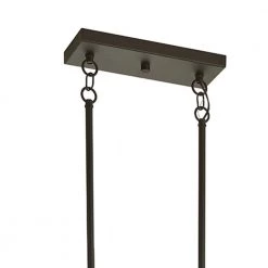 Marika 3-Light Olde Bronze Transitional Dining Room Linear Chandelier with Gray Fabric Shade by KICHLER -Kichler Sales olde bronze kichler chandeliers 52263oz 4f 1000