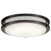 Avon 14 in. Olde Bronze Integrated LED Hallway Round Flush Mount Ceiling Light with Acrylic Diffuser by KICHLER -Kichler Sales olde bronze kichler flush mount lights 10769ozled 64 1000