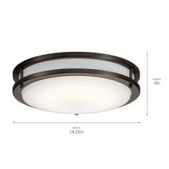 Avon 14 in. Olde Bronze Integrated LED Hallway Round Flush Mount Ceiling Light with Acrylic Diffuser by KICHLER 8 Avon 14 in. Olde Bronze Integrated LED Hallway Round Flush Mount Ceiling Light with Acrylic Diffuser by KICHLER -Kichler Sales olde bronze kichler flush mount lights 10769ozled c3 1000