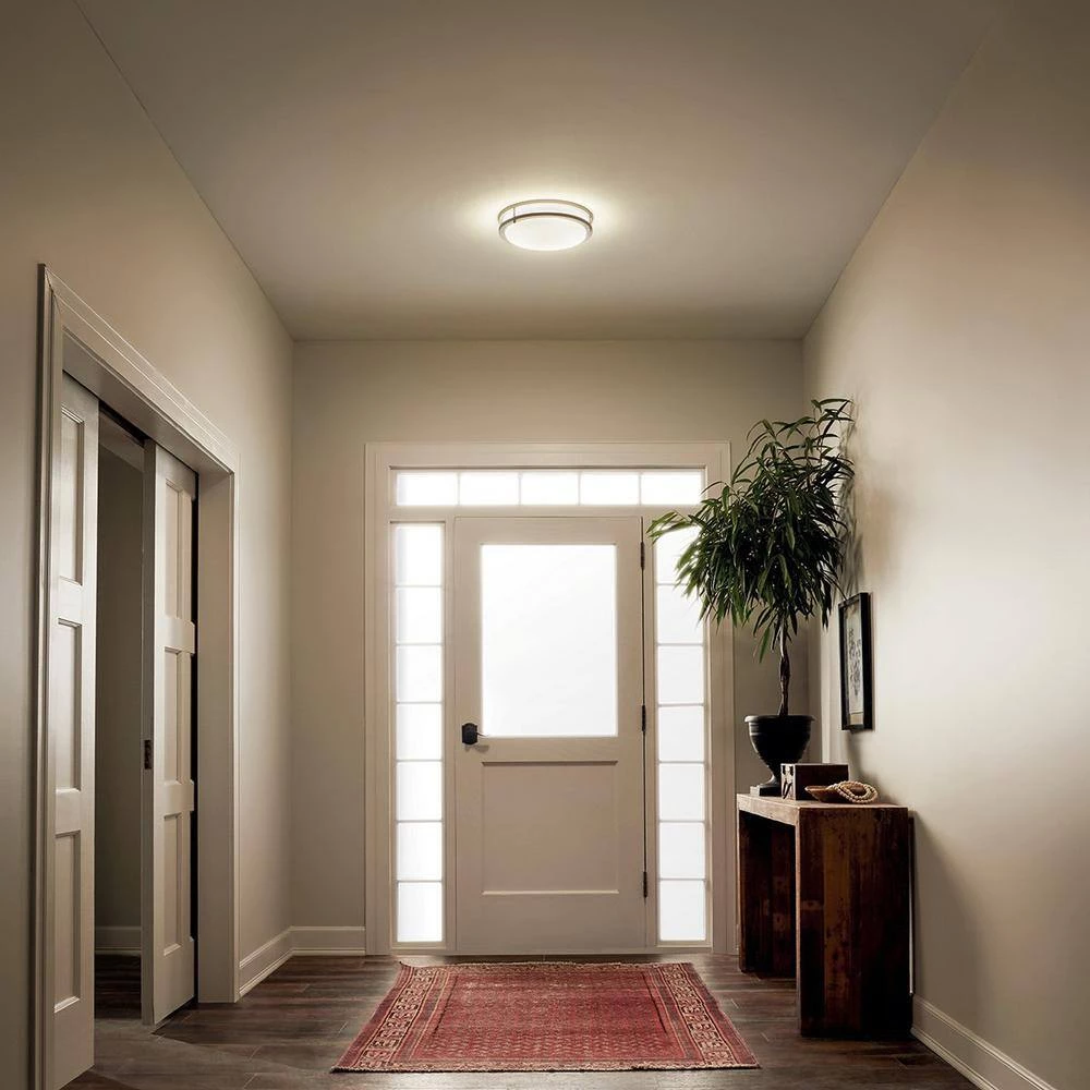 Avon 14 in. Olde Bronze Integrated LED Hallway Round Flush Mount Ceiling Light with Acrylic Diffuser by KICHLER 4 Avon 14 in. Olde Bronze Integrated LED Hallway Round Flush Mount Ceiling Light with Acrylic Diffuser by KICHLER - Image 2