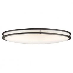 Avon 32.5 in. Olde Bronze Integrated LED Hallway Round Flush Mount Ceiling Light with Acrylic Diffuser by KICHLER