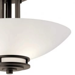 Hendrik 2-Light Olde Bronze Hallway Semi-Flush Mount Ceiling Light with Light Umber Etched Glass by KICHLER -Kichler Sales olde bronze kichler flush mount lights 3674oz c3 1000