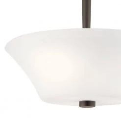 Aubrey 3-Light Olde Bronze Hallway Semi-Flush Mount Ceiling Light with Satin Etched Cased Opal by KICHLER -Kichler Sales olde bronze kichler flush mount lights 43669oz c3 1000
