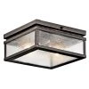 Manningham 2-Light Olde Bronze Outdoor Flush Mount Outdoor Light with Clear Seedy Glass (1-Pack) by KICHLER -Kichler Sales olde bronze kichler outdoor flush mount lights 49389oz 64 1000