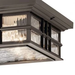 Beacon Square 2-Light Olde Bronze Outdoor Flush Mount Outdoor Light with Clear Hammered Glass (1-Pack) by KICHLER 10 Beacon Square 2-Light Olde Bronze Outdoor Flush Mount Outdoor Light with Clear Hammered Glass (1-Pack) by KICHLER -Kichler Sales olde bronze kichler outdoor flush mount lights 49834oz c3 1000