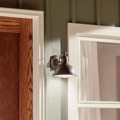 Hatteras Bay 9.5 in. 1-Light Olde Bronze Outdoor Light Wall Sconce with Clear Fresnel Lens (1-Pack) by KICHLER -Kichler Sales olde bronze kichler outdoor sconces 49065oz 1f 1000