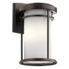 Toman 10.25 in. 1-Light Olde Bronze Outdoor Light Wall Sconce with Satin Etched Glass (1-Pack) by KICHLER -Kichler Sales olde bronze kichler outdoor sconces 49686oz 64 1000
