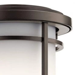 Toman 10.25 in. 1-Light Olde Bronze Outdoor Light Wall Sconce with Satin Etched Glass (1-Pack) by KICHLER -Kichler Sales olde bronze kichler outdoor sconces 49686oz c3 1000