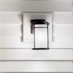 Toman 10.25 in. 1-Light Olde Bronze Outdoor Light Integrated LED Wall Sconce with Satin Etched Glass (1-Pack) by KICHLER -Kichler Sales olde bronze kichler outdoor sconces 49686ozl18 1f 1000