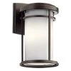 Toman 10.25 in. 1-Light Olde Bronze Outdoor Light Integrated LED Wall Sconce with Satin Etched Glass (1-Pack) by KICHLER -Kichler Sales olde bronze kichler outdoor sconces 49686ozl18 64 1000