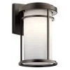 Toman 1-Light Olde Bronze Integrated LED Outdoor Light Wall Sconce with Satin Etched Glass (1-Pack) by KICHLER -Kichler Sales olde bronze kichler outdoor sconces 49687ozl18 64 1000
