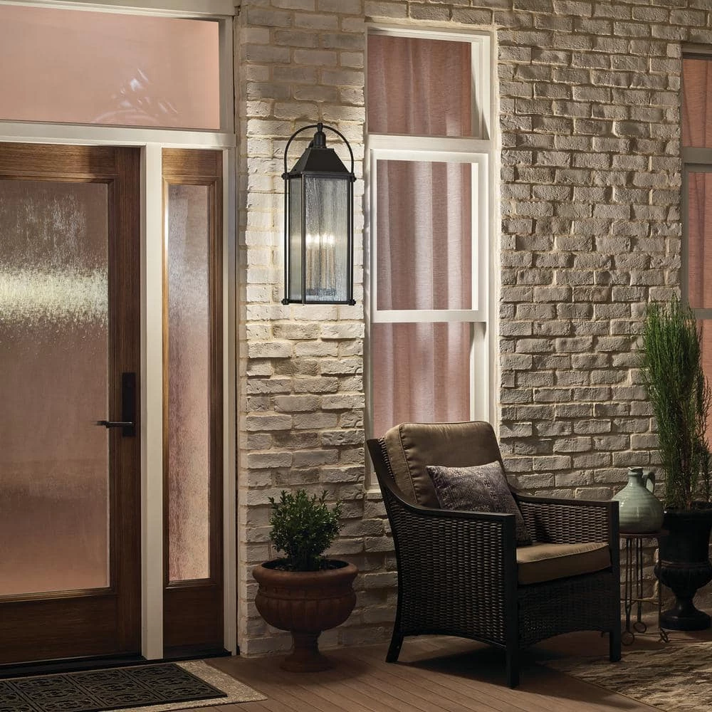 Harbor Row 4-Light Olde Bronze Outdoor Light Wall Sconce with Seeded Glass (1-Pack) by KICHLER 7 Harbor Row 4-Light Olde Bronze Outdoor Light Wall Sconce with Seeded Glass (1-Pack) by KICHLER - Image 5