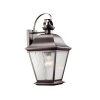 Mount Vernon 19.5 in. 1-Light Olde Bronze Outdoor Light Wall Mount Lantern with Clear Seeded Glass Panels (1-Pack) by KICHLER -Kichler Sales olde bronze kichler outdoor sconces 9709oz 64 1000
