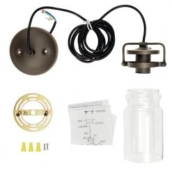 Brinley 1-Light Olde Bronze Vintage Industrial Kitchen Mini Pendant Hanging Light with Clear Glass by KICHLER -Kichler Sales olde bronze kichler pendant lights 42878oz 1f 1000