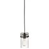 Brinley 1-Light Olde Bronze Vintage Industrial Kitchen Mini Pendant Hanging Light with Clear Glass by KICHLER