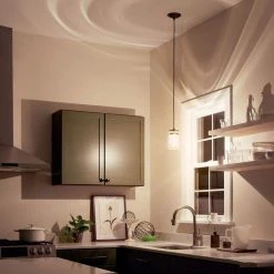 Brinley 1-Light Olde Bronze Vintage Industrial Kitchen Mini Pendant Hanging Light with Clear Glass by KICHLER -Kichler Sales olde bronze kichler pendant lights 42878oz a0 1000