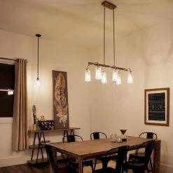 Braelyn 1-Light Olde Bronze Vintage Industrial Kitchen Mini Pendant Hanging Light with Clear Seeded Glass by KICHLER -Kichler Sales olde bronze kichler pendant lights 43060oz 66 1000