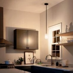 Braelyn 1-Light Olde Bronze Vintage Industrial Kitchen Mini Pendant Hanging Light with Clear Seeded Glass by KICHLER -Kichler Sales olde bronze kichler pendant lights 43060oz 76 1000