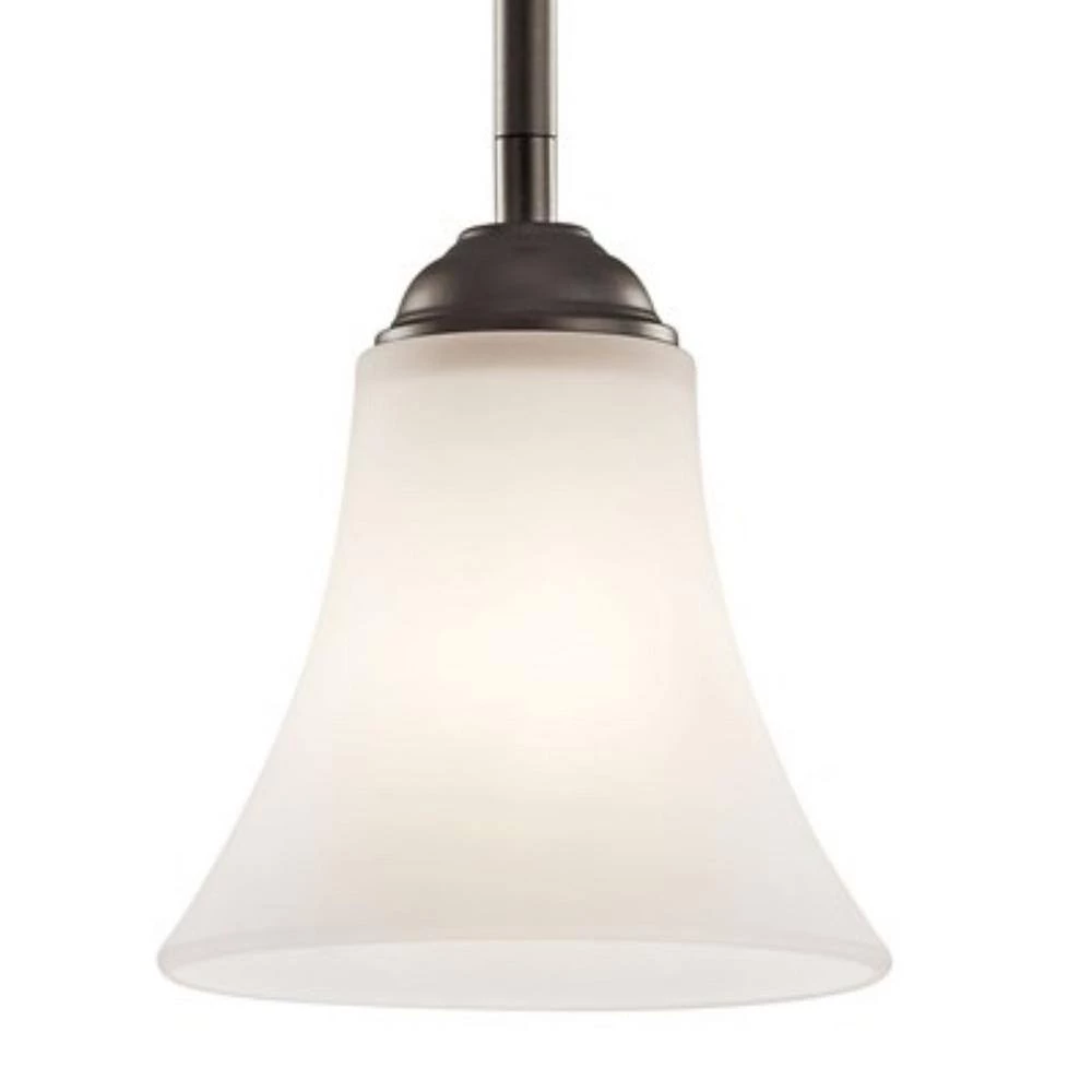Keiran 1-Light Olde Bronze Transitional Kitchen Mini Pendant Hanging Light with Satin Etched White Glass by KICHLER 4 Keiran 1-Light Olde Bronze Transitional Kitchen Mini Pendant Hanging Light with Satin Etched White Glass by KICHLER - Image 2