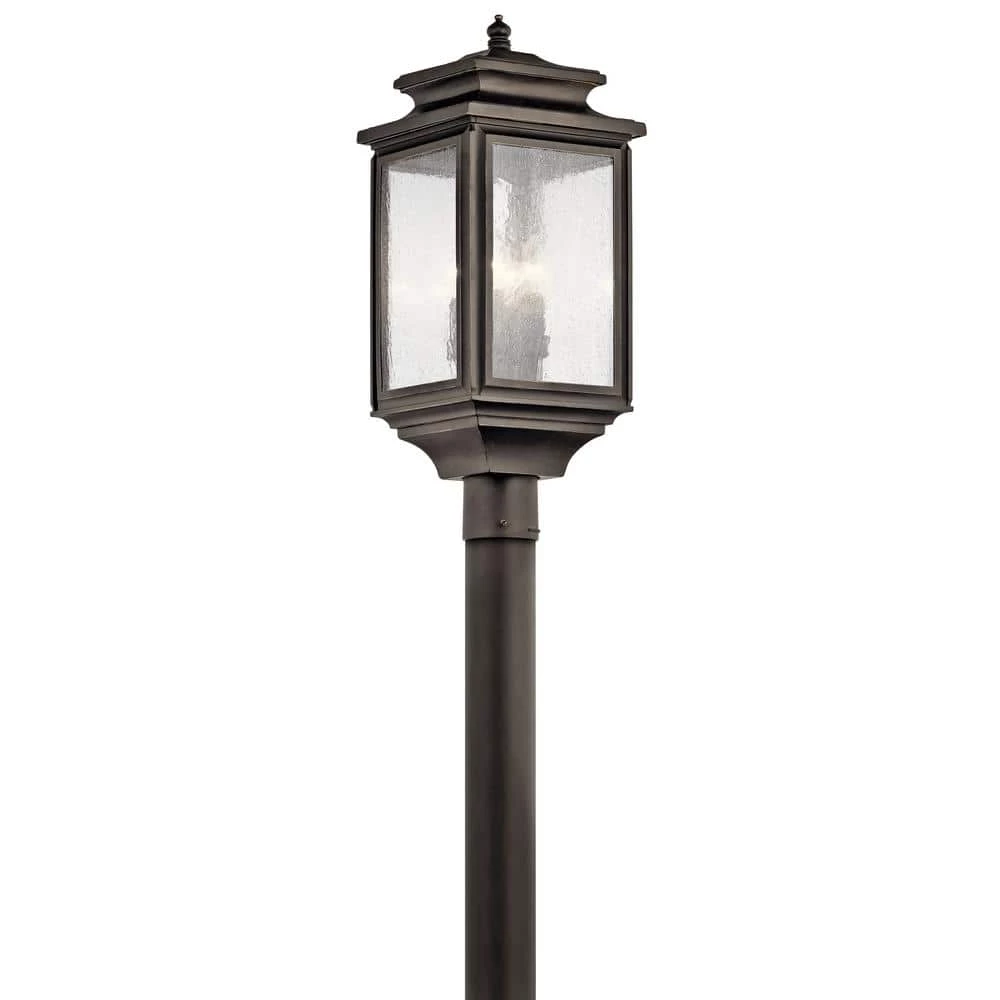 Wiscombe Park 4-Light Olde Bronze Outdoor Lamp Post Light with Clear Seeded Glass (1-Pack) by KICHLER 3 Wiscombe Park 4-Light Olde Bronze Outdoor Lamp Post Light with Clear Seeded Glass (1-Pack) by KICHLER