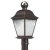 Mount Vernon 1-Light Olde Bronze Integrated LED Outdoor Lamp Post Light with Clear Seeded Glass Shade (1-Pack) by KICHLER -Kichler Sales olde bronze kichler post light sets 9909ozled 64 1000