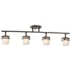 Hendrik 2.5 ft. 4-Light Olde Bronze Track Lighting Kit with Light Umber Etched Glass by KICHLER -Kichler Sales olde bronze kichler track lighting kits 7772oz 64 1000