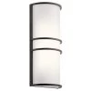 Independence 44-Watt Olde Bronze Integrated LED Bathroom Indoor Wall Sconce with Frosted Glass Shade by KICHLER -Kichler Sales olde bronze kichler vanity lighting 11315ozled 64 1000