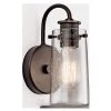 Braelyn 1-Light Olde Bronze Bathroom Indoor Wall Sconce with Clear Seeded Glass Shade by KICHLER -Kichler Sales olde bronze kichler vanity lighting 45457oz 64 1000
