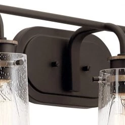 Braelyn 5-Light Olde Bronze Bathroom Vanity Light with Clear Seedy Glass by KICHLER -Kichler Sales olde bronze kichler vanity lighting 45461oz 44 1000