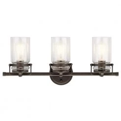 Brinley 3-Light Olde Bronze Bathroom Vanity Light with Clear Glass by KICHLER