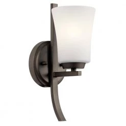 Tao 1-Light Olde Bronze Bathroom Indoor Wall Sconce with Frosted Glass Shade by KICHLER