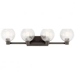 Harmony 33.5 in. 4-Light Olde Bronze Bathroom Vanity Light with Clear Glass by KICHLER