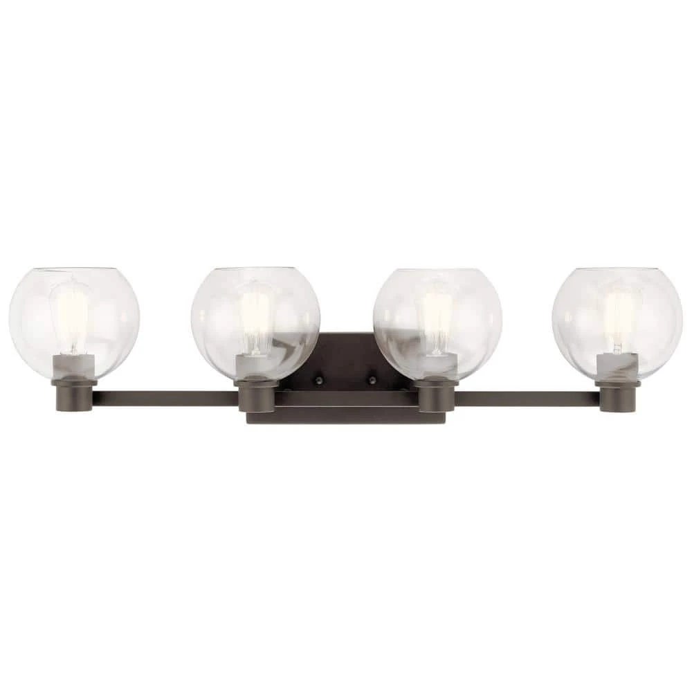 Harmony 33.5 in. 4-Light Olde Bronze Bathroom Vanity Light with Clear Glass by KICHLER 3 Harmony 33.5 in. 4-Light Olde Bronze Bathroom Vanity Light with Clear Glass by KICHLER